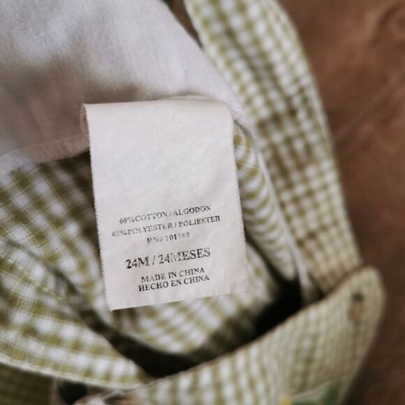 2/$20 Vintage Romper/overalls plaid 24 M - Picture 3 of 4